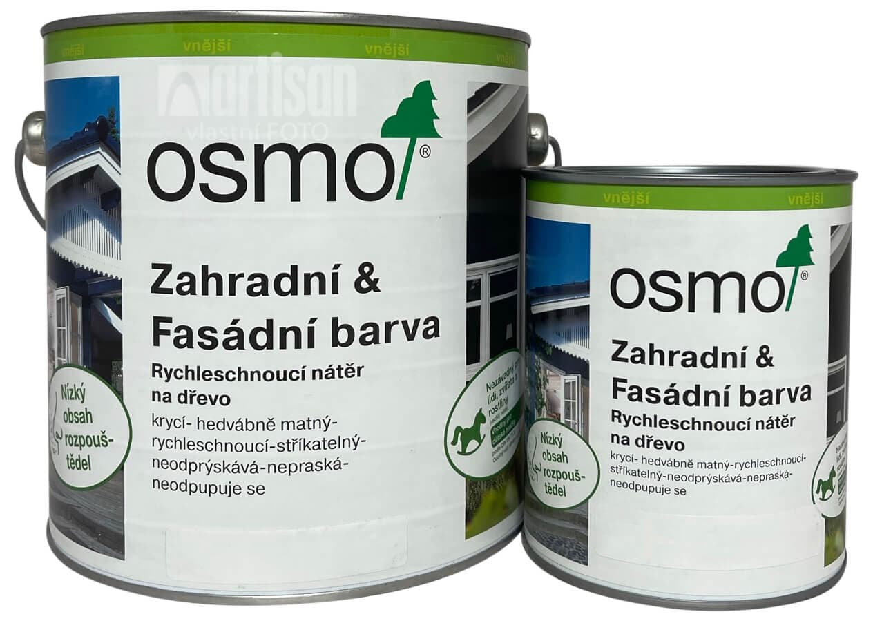 OSMO Zahradní a fasádní barva - velikost balení 0.75 l a 2.5 l